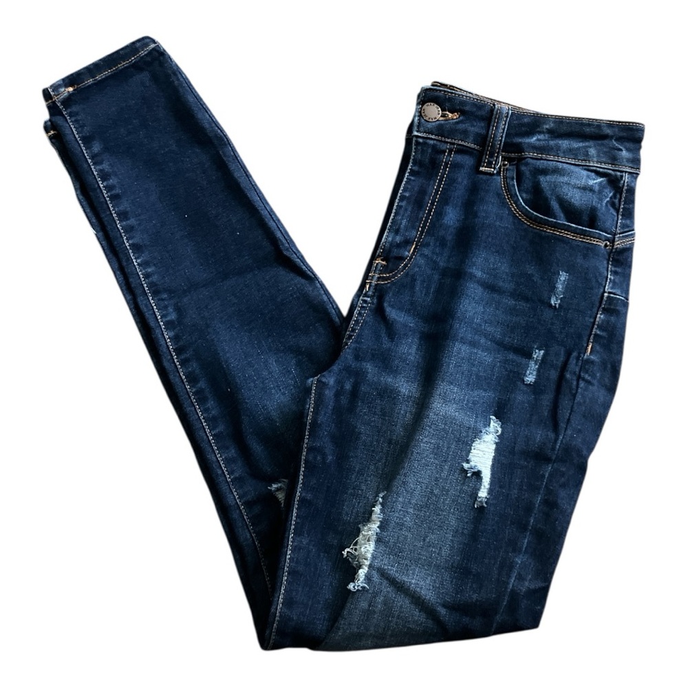 Wax Jean Distressed Blue Jeans Size 7/28
